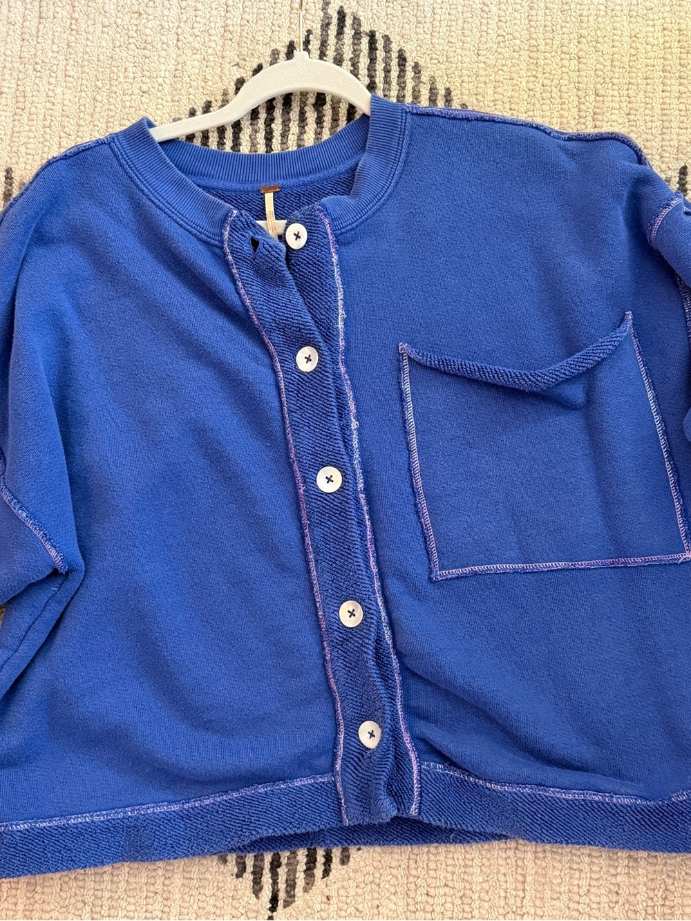 Free People Button Sweatshirt